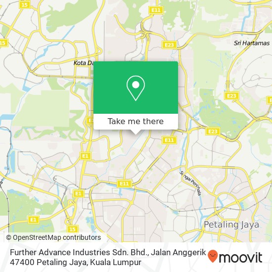 Peta Further Advance Industries Sdn. Bhd., Jalan Anggerik 47400 Petaling Jaya