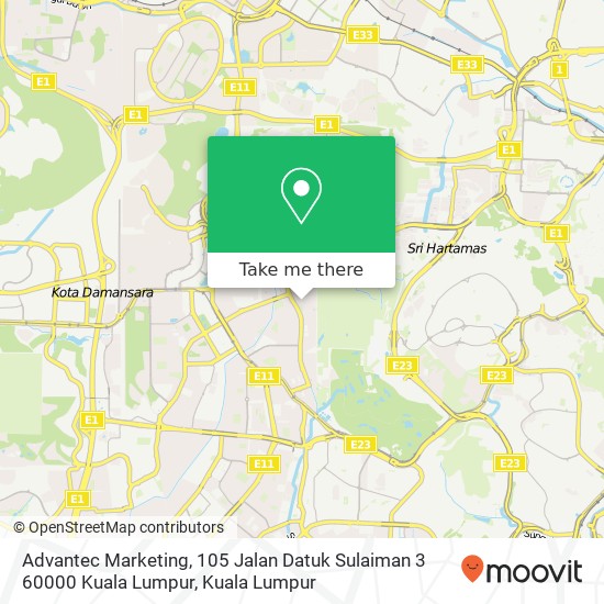 Peta Advantec Marketing, 105 Jalan Datuk Sulaiman 3 60000 Kuala Lumpur