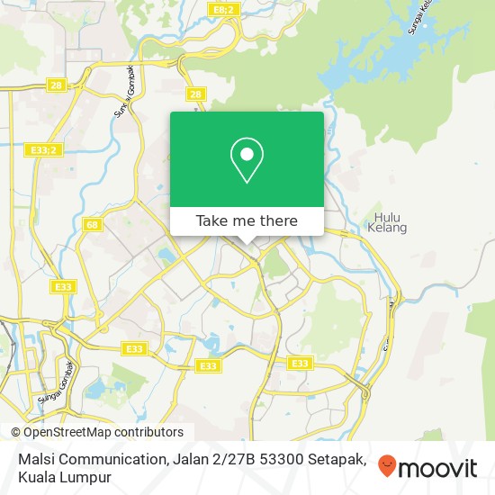 Peta Malsi Communication, Jalan 2 / 27B 53300 Setapak