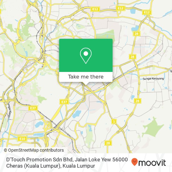 Peta D'Touch Promotion Sdn Bhd, Jalan Loke Yew 56000 Cheras (Kuala Lumpur)