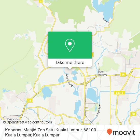 Peta Koperasi Masjid Zon Satu Kuala Lumpur, 68100 Kuala Lumpur