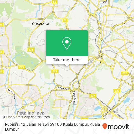 Rupini's, 42 Jalan Telawi 59100 Kuala Lumpur map