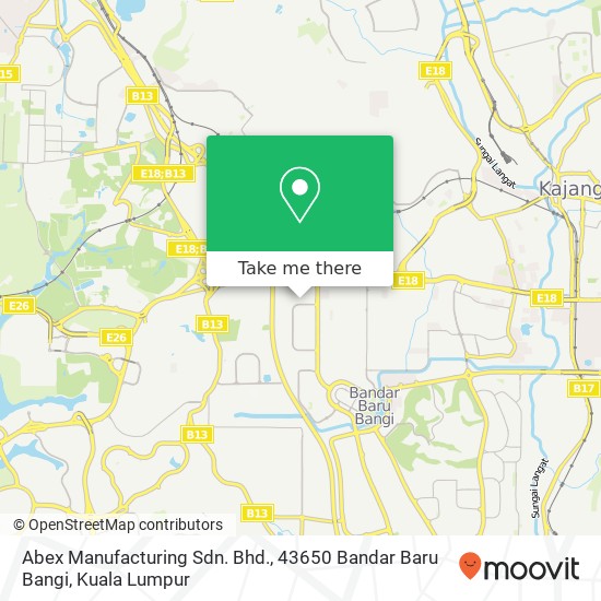 Peta Abex Manufacturing Sdn. Bhd., 43650 Bandar Baru Bangi