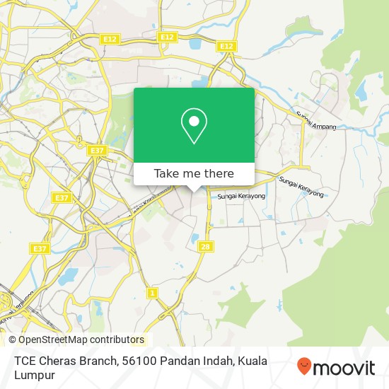 TCE Cheras Branch, 56100 Pandan Indah map