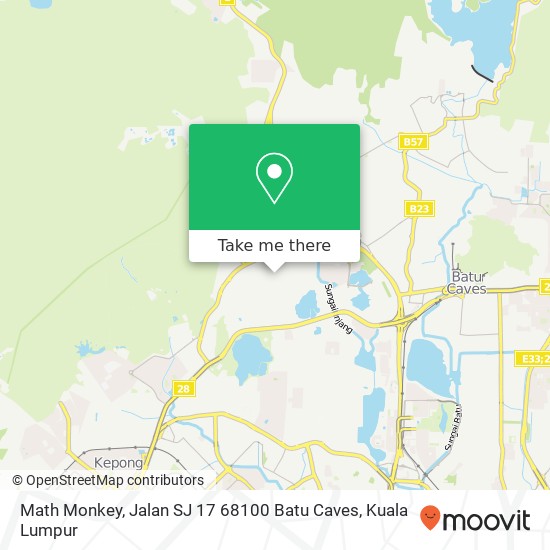 Peta Math Monkey, Jalan SJ 17 68100 Batu Caves