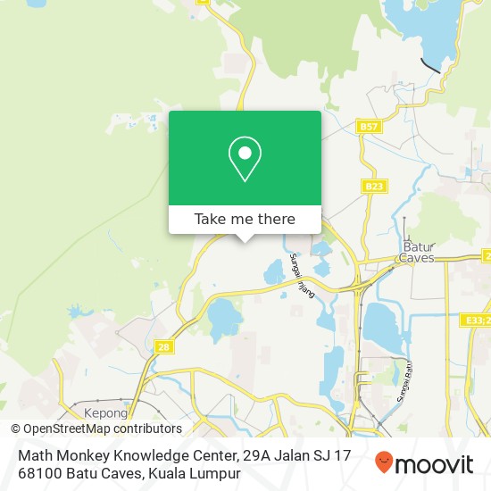 Peta Math Monkey Knowledge Center, 29A Jalan SJ 17 68100 Batu Caves