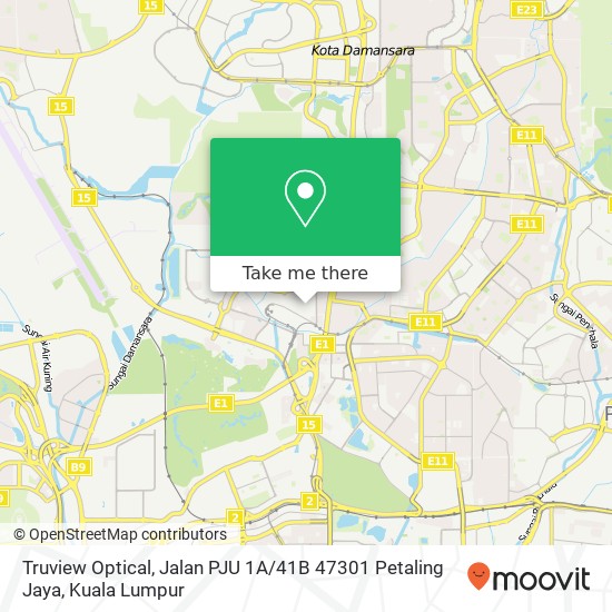 Truview Optical, Jalan PJU 1A / 41B 47301 Petaling Jaya map