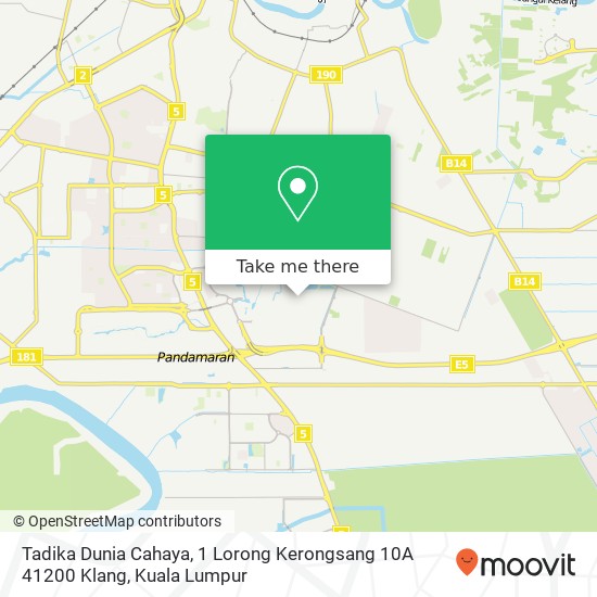 Peta Tadika Dunia Cahaya, 1 Lorong Kerongsang 10A 41200 Klang