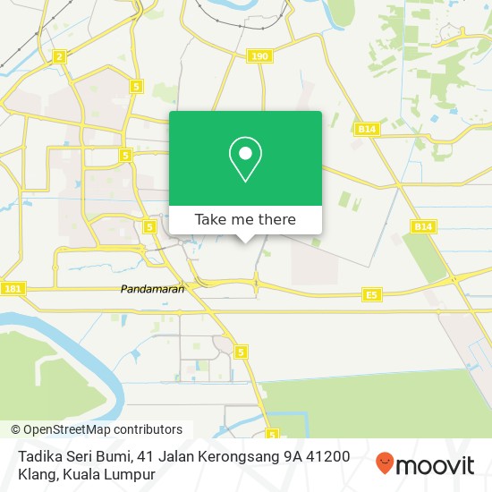 Peta Tadika Seri Bumi, 41 Jalan Kerongsang 9A 41200 Klang