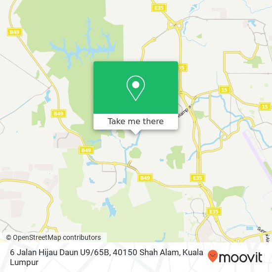 Peta 6 Jalan Hijau Daun U9 / 65B, 40150 Shah Alam