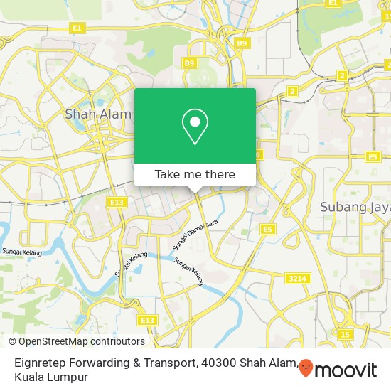 Peta Eignretep Forwarding & Transport, 40300 Shah Alam