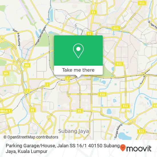 Peta Parking Garage / House, Jalan SS 16 / 1 40150 Subang Jaya