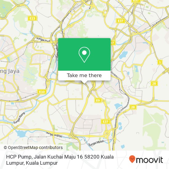 Peta HCP Pump, Jalan Kuchai Maju 16 58200 Kuala Lumpur