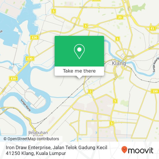 Peta Iron Draw Enterprise, Jalan Telok Gadung Kecil 41250 Klang