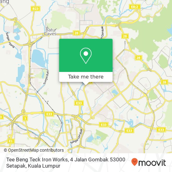 Tee Beng Teck Iron Works, 4 Jalan Gombak 53000 Setapak map