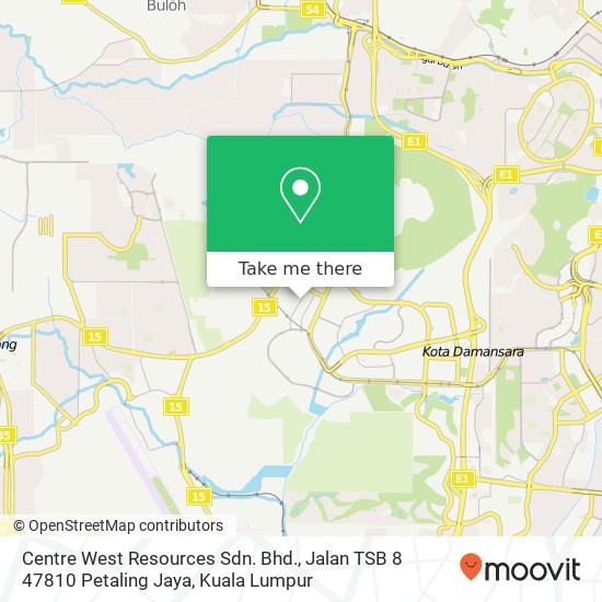 Centre West Resources Sdn. Bhd., Jalan TSB 8 47810 Petaling Jaya map