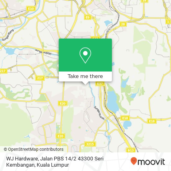 Peta WJ Hardware, Jalan PBS 14 / 2 43300 Seri Kembangan