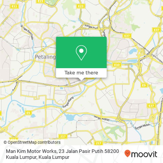 Peta Man Kim Motor Works, 23 Jalan Pasir Putih 58200 Kuala Lumpur
