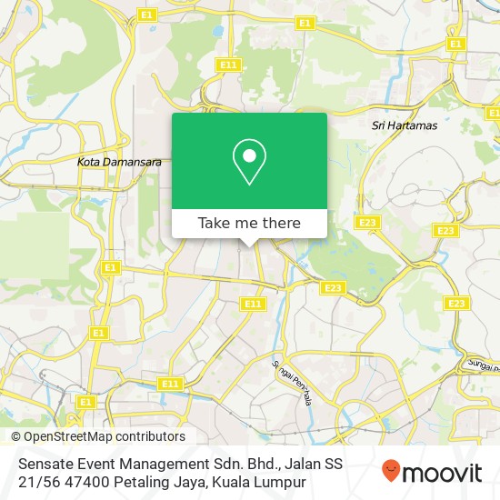 Peta Sensate Event Management Sdn. Bhd., Jalan SS 21 / 56 47400 Petaling Jaya