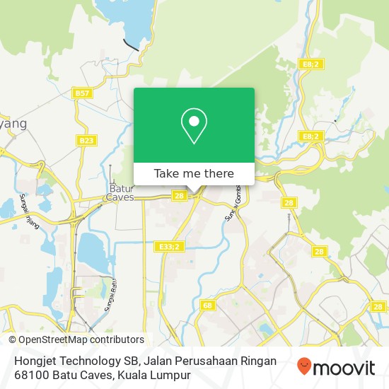 Peta Hongjet Technology SB, Jalan Perusahaan Ringan 68100 Batu Caves