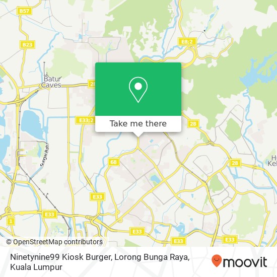 Peta Ninetynine99 Kiosk Burger, Lorong Bunga Raya