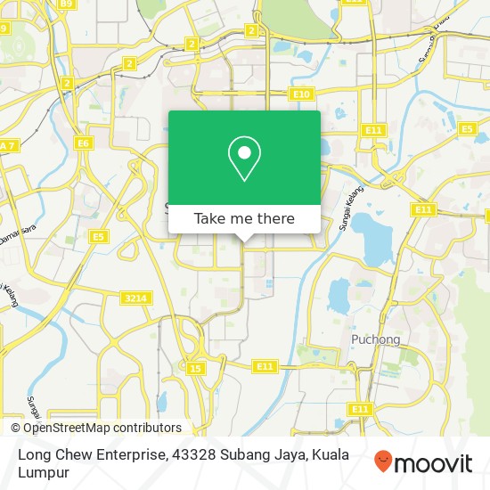 Peta Long Chew Enterprise, 43328 Subang Jaya