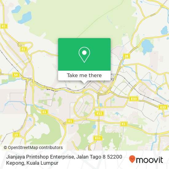 Jianjaya Printshop Enterprise, Jalan Tago 8 52200 Kepong map