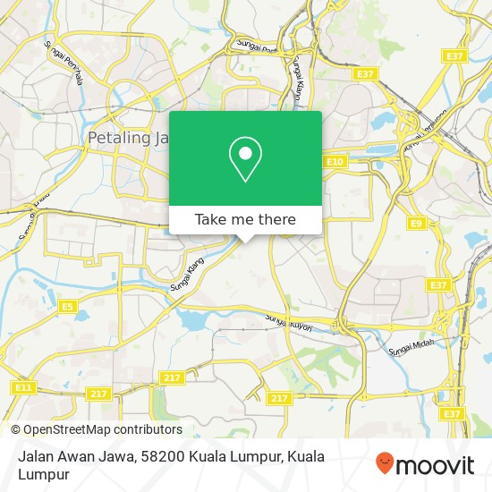 Peta Jalan Awan Jawa, 58200 Kuala Lumpur