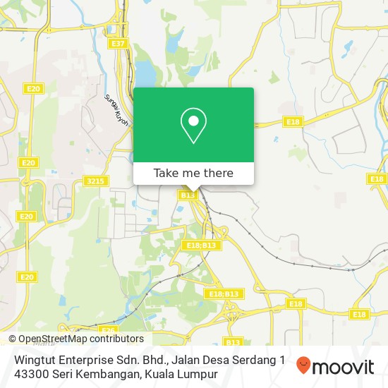 Wingtut Enterprise Sdn. Bhd., Jalan Desa Serdang 1 43300 Seri Kembangan map