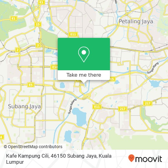 Peta Kafe Kampung Cili, 46150 Subang Jaya