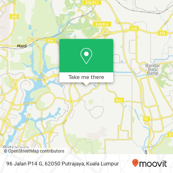 96 Jalan P14 G, 62050 Putrajaya map