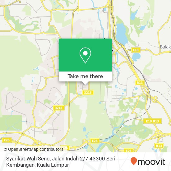 Syarikat Wah Seng, Jalan Indah 2 / 7 43300 Seri Kembangan map