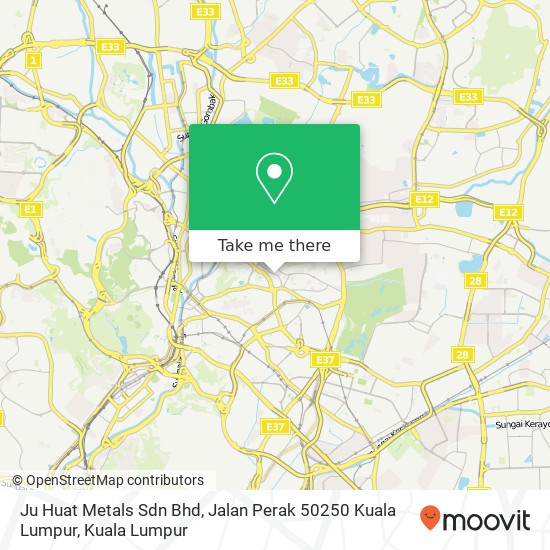 Peta Ju Huat Metals Sdn Bhd, Jalan Perak 50250 Kuala Lumpur