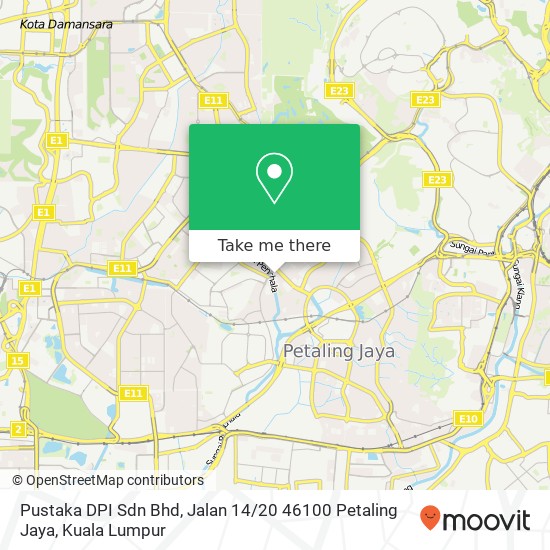 Pustaka DPI Sdn Bhd, Jalan 14 / 20 46100 Petaling Jaya map