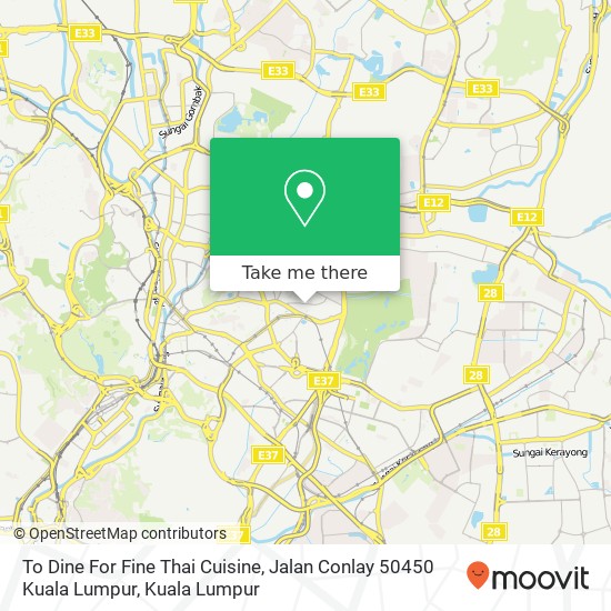 To Dine For Fine Thai Cuisine, Jalan Conlay 50450 Kuala Lumpur map