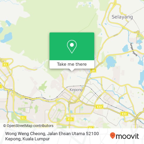 Wong Weng Cheong, Jalan Ehsan Utama 52100 Kepong map