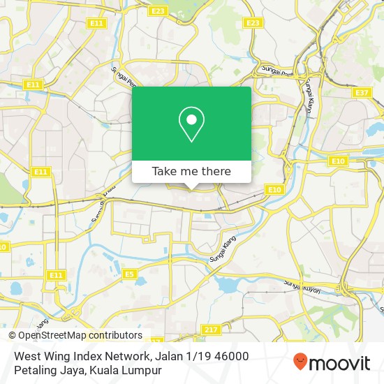 Peta West Wing Index Network, Jalan 1 / 19 46000 Petaling Jaya