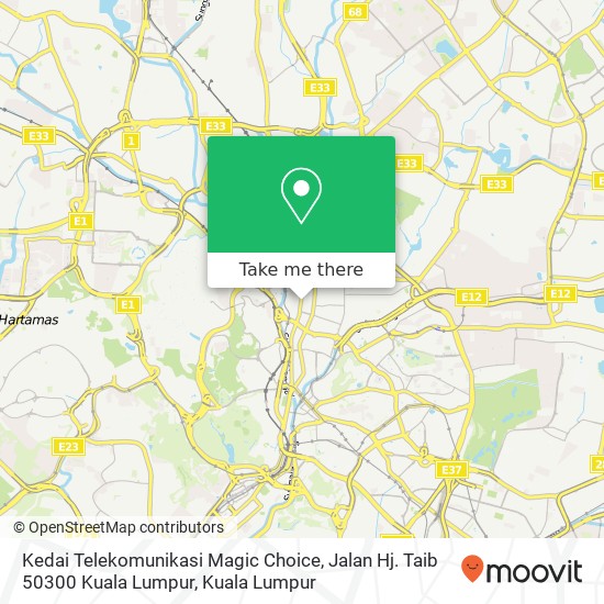 Kedai Telekomunikasi Magic Choice, Jalan Hj. Taib 50300 Kuala Lumpur map