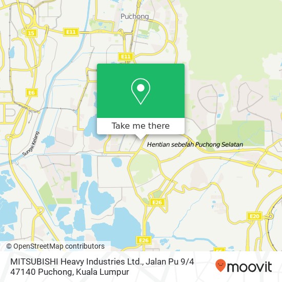 Peta MITSUBISHI Heavy Industries Ltd., Jalan Pu 9 / 4 47140 Puchong