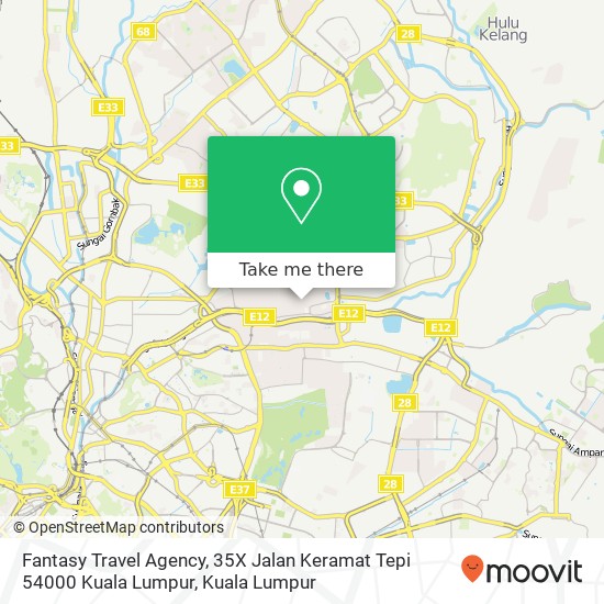 Fantasy Travel Agency, 35X Jalan Keramat Tepi 54000 Kuala Lumpur map