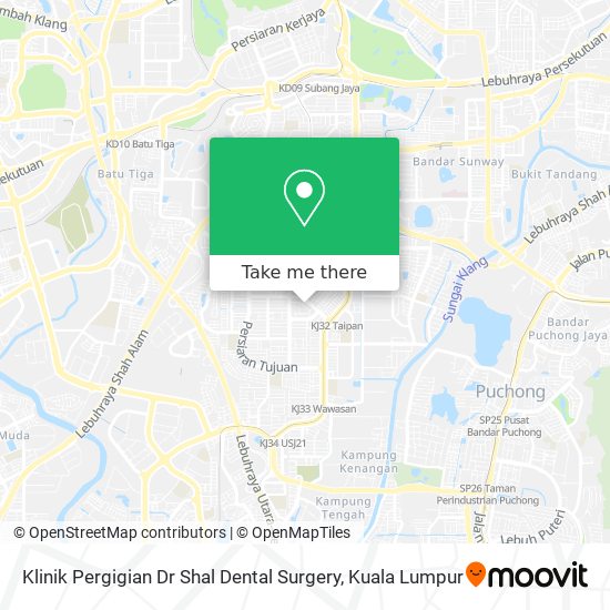 Peta Klinik Pergigian Dr Shal Dental Surgery