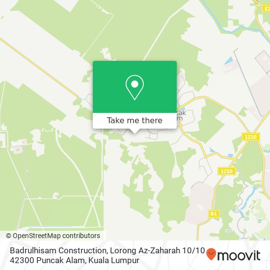 Badrulhisam Construction, Lorong Az-Zaharah 10 / 10 42300 Puncak Alam map