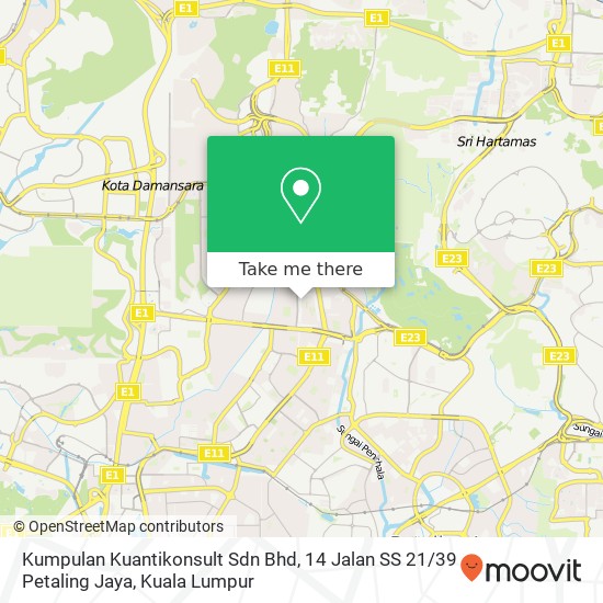 Peta Kumpulan Kuantikonsult Sdn Bhd, 14 Jalan SS 21 / 39 Petaling Jaya