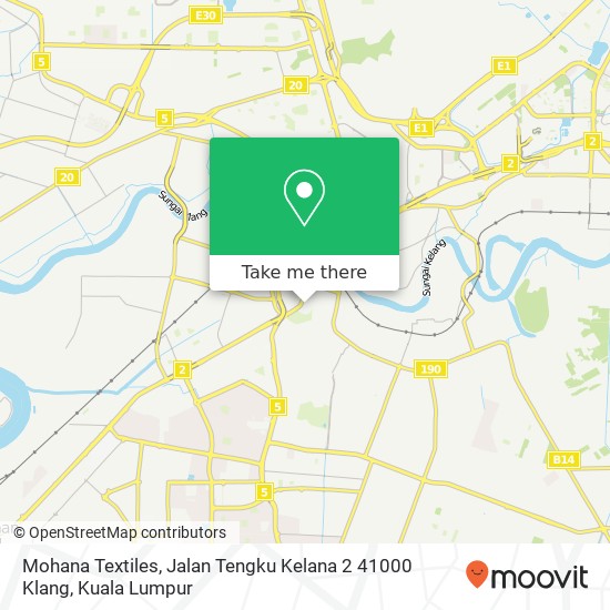 Peta Mohana Textiles, Jalan Tengku Kelana 2 41000 Klang