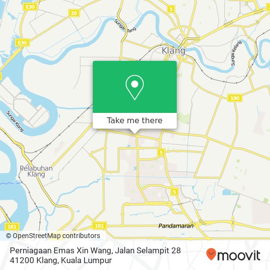 Perniagaan Emas Xin Wang, Jalan Selampit 28 41200 Klang map
