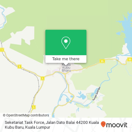 Peta Seketariat Task Force, Jalan Dato Balai 44200 Kuala Kubu Baru
