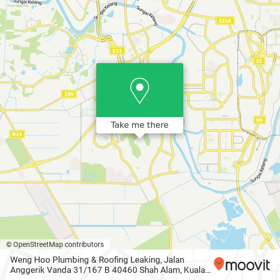 Peta Weng Hoo Plumbing & Roofing Leaking, Jalan Anggerik Vanda 31 / 167 B 40460 Shah Alam