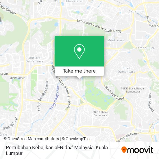 Peta Pertubuhan Kebajikan al-Nidaa' Malaysia