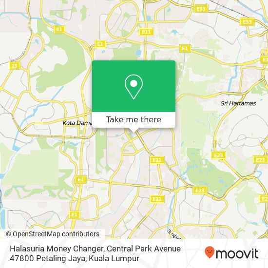 Peta Halasuria Money Changer, Central Park Avenue 47800 Petaling Jaya