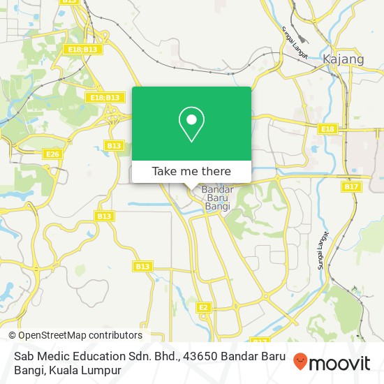 Peta Sab Medic Education Sdn. Bhd., 43650 Bandar Baru Bangi